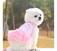 XIAO HUA Sweet Puppy Dog Dress,Cute Princess Cat Dresses Dog Skirt for Small Girl Dogs(Pink，M) C
