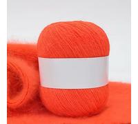 XIAO HUA Thin Crocheting Yarn Packs for Crocheting, 1 Roll Orange-red Mink Fur, Perfect for DIY Fine Crafts, Warm Lightweight Yarn for Scarves/Hats Items, Ideal for Crocheting Lovers