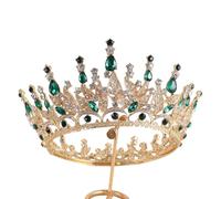 XIAO HUA Wedding Tiara for Bride Princess Tiara Headband Bridal Crown,Crystal Rhinestone Hair Jewelry Decor for Queen Bride Birthday Prom Wedding Pageant Halloween Costume Party(Green) P