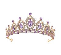 XIAO HUA Wedding Tiara for Bride Princess Tiara Headband Bridal Crown,Crystal Rhinestone Hair Jewelry Decor for Queen Bride Birthday Prom Wedding Pageant Halloween Costume Party(Purple) Q2