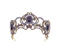 XIAO HUA Wedding Tiara for Bride Princess Tiara Headband Bridal Crown,Crystal Rhinestone Hair Jewelry Decor for Queen Bride Birthday Prom Wedding Pageant Halloween Costume Party(Purple) Q20