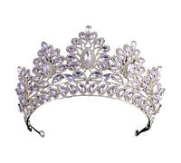 XIAO HUA Wedding Tiara for Bride Princess Tiara Headband Bridal Crown,Crystal Rhinestone Hair Jewelry Decor for Queen Bride Birthday Prom Wedding Pageant Halloween Costume Party(Purple) Q4