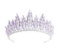 XIAO HUA Wedding Tiara for Bride Princess Tiara Headband Bridal Crown,Crystal Rhinestone Hair Jewelry Decor for Queen Bride Birthday Prom Wedding Pageant Halloween Costume Party(Purple) Q17