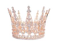 XIAO HUA Wedding Tiara for Bride Princess Tiara Headband Bridal Crown,Crystal Rhinestone Hair Jewelry Decor for Queen Bride Birthday Prom Wedding Pageant Halloween Costume Party(Gold) A5