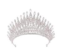 XIAO HUA Wedding Tiara for Bride Princess Tiara Headband Bridal Crown,Crystal Rhinestone Hair Jewelry Decor for Queen Bride Birthday Prom Wedding Pageant Halloween Costume Party(White) Q