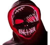 xiao LED Halloween Light Up Mask Cosplay Skull (Green)