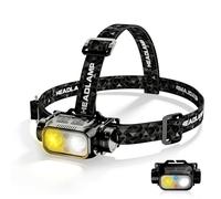 Xiao Man Head Torch Rechargeable, 3000mAh Super Bright 4-Color Light with Smart Sensor, Emergency Red & Blue Flash Mode, 200m Beam, 10Hrs Runtime, 45° Tiltable, Running Head Torch etc.