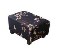 Xiao Ren Ottoman Cover Rectangle Polyester Spandex, Stretch Footstool Slipcover, Stool Protector Cover with Elastic Bottom, Dustproof Removable Washable Footrest Pouffe Covers(B6)