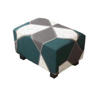 Xiao Ren Ottoman Cover Rectangle Polyester Spandex, Stretch Footstool Slipcover, Stool Protector Cover with Elastic Bottom, Dustproof Removable Washable Footrest Pouffe Covers(B2)