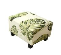 Xiao Ren Ottoman Cover Rectangle Polyester Spandex, Stretch Footstool Slipcover, Stool Protector Cover with Elastic Bottom, Dustproof Removable Washable Footrest Pouffe Covers(A4)