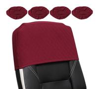 Xiao Ren Stretch Headrest Cover Jacquard Headrest Slipcover for Office Chairs, Non Slip Head Rest Furniture Protector for High Back Computer Chairs, 4PCS, Wine Red