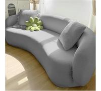 Xiao Ren Stretch Semi Circle Curved Couch Slipcover, Shaped Semi-Circular Curved Sofa Cover For Living Room, ModernJacquard Curved Sofa Slipcover(B,3 seat [72-92 in])