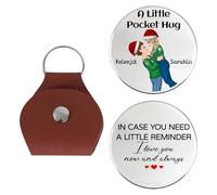 XIAO.Z A little Pocket Hug Couple Keychain, Personalized Custom Pocket Hug Couple Keychain Gifts, Christmas Birthday Keychains Gifts For Husband And Wife, Him And Her