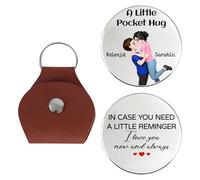 XIAO.Z A little Pocket Hug Valentine Couple Keychain, Personalized Custom Pocket Hug Couple Keychain Gifts, Christmas Birthday Keychains Gifts For Husband And Wife, Him And Her