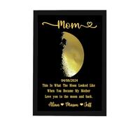 XIAO.Z Personalized Gold Foil Moon Phase Frame Sign for Mother's Day,Custom Mom Moon Phase Photo Frame With Real Moon, Moon Phase Picture Art for Mom,Mothers Day Wooden Moon Print Art Frame Gifts
