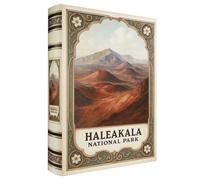 XIAOAIKA Decorative Wooden Book Box - Vintage Faux Book Boxes with National Park Design, Secret Storage with Magnetic Closure, Leather Cover, Perfect for Home Office Bookshelf (1 x Haleakala)