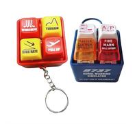 XIAOBAN 2PCS Pilot and Crew Alert Keychain, EGPWS Warning Sound Simulator with LED Light, Mini Cockpit Safety Button Keyring for Aviation Fans, Airplane Emergency Alert Toy for Pilots and Collectors