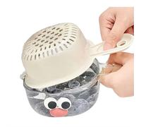 XIAOBAN Fruit Washing Bowl with Strainer, Dual-Layer Veggie Colander Draining Basket with Handle, Vegetable Washing Draining Basket for Mini Berry Tomato Grape Washer (White)