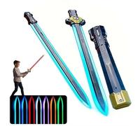 XIAOBAN Light Up Sword, Mini Light Sabers for Kids, 7 Color Rechargeable LightUp Saber, Cool Retractable Lights Swords for DressUp Parties Play Fighting, (Golden)