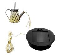XIAOBAN Solar Light Replacement Panel, 2.75inch Round Solar Light Top with String Lights, Outdoor Garden, Black, 7x7x2 cm/2.76x2.76x0.79 inches, Waterproof, Rustic Floodlight