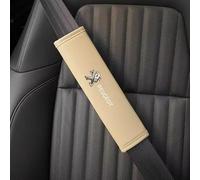 XIAOBINGFA 2 Pack Seat Belt Protector Cover Pads for Peugeot Traveller V I 2016-2024, Car SeatBelt Covers PU Leather Seat Belt Strap Car Seat Belt Pads Belt Comfort Pads,Beige