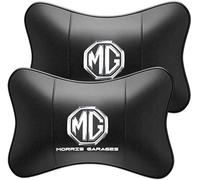 XIAOBINGFA 2 Pcs Car Headrest Pillows for MG 3 4 5 6 7 HS ZS EHS EZS, Leather Car Neck Pillow Seat Headrest Cushion Supports Head and Neck Adjustable Strap