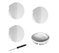 XIAOBINGFA 4 Pcs Car Hub Centre Caps for VW Polo | Typ 2G | Bj. ab 2021, Wheel Hub Caps Waterproof DustProof Wheel Decoration Cover Wheel Centre Caps,Silver-60mm