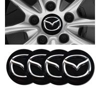 XIAOBINGFA 4 Pcs Hubcap Sticker for Mazda CX30 2019-2023 2024, Car Hub Centre Cover Decorative Sticker Hub Caps Wheel Hub Cover Wheel Sticker,Black-50mm