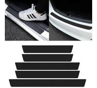 XIAOBINGFA 5 Pcs Car Door Sill Protector for VW Taigo CS I 2021-2024 -, Carbon Fiber Threshold Protective Sticker Scratch Resistant Entry Scuff Guards,C