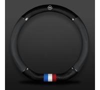 XIAOBINGFA Leather Car Steering Wheel Cover for Opel Astra Adam Combo Corsa Insignia, Car Handle Cover Breathable Steering Wheel Protector Accessories Interior,Black-D