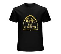 XIAOBUTOUER Leffe-Yourself and Walk If You Still Can T-Shirt French Text Humor Beer Alcohol Drinking Lovers EU Size T Shirt Black L
