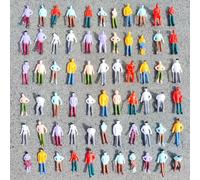 XIAOBUU 100 Pcs 1:75 Character Models, Miniature Scenes Of Characters Standing At The Railway Station, Doll House Of Miniature Scenes Of Characters Standing (Multicolor)