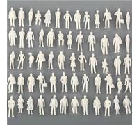 XIAOBUU 100 Pcs 1:75 New White Unpainted Character Models, Miniature Scenes Of Characters Standing At The Railway Station, Doll House Of Miniature Scenes Of Characters Standing