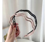 Xiaocao8 2 PCS Non Slip Plastic Headbands for Women Double Layer Head Band with Teeth Many Colors Women Heandbands for Washing Face (hair bands D)