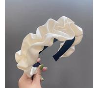 Xiaocao8 2pcs White and Black Pleated Satin Headbands for Women Elegant Wide Hairbands Fashion Head Bands for Hair, Hairbands for Women's Hair