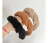 Xiaocao8 3pcs Knit Wide Headbands for Women, Fashion Womens Head Bands, Solid Elegant Short Long Hair Hoops, Woman Hair Aceessories (Style A)