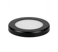 XiaoChenChen 3Pcs Mini LED Downlight Surface Mounted DC 12V 3W 5W 7W Round Panel Spot Light Ultra Thin Indoor Lighting Home Kitchen Cabinet Lamp(Black,WARM WHITE 3000K_3W)