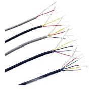 XIAOCLI 1M Shielded Wire Signal Cable 28AWG 26AWG 24AWG 22AWG Copper Cable 2 3 4 5 6 7 Core Channel Audio Headphone Control Wire UL2547(GRAY,22AWG X 1METER_2CORES)