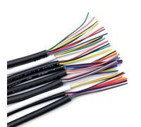 XIAOCLI 2/5/10M Sheathed Wire Cable 28 26 24 22 20 18 16 AWG Copper Signal Cable 2 3 4 5 6 7 8 10 Core Soft Electronic Audio Wire UL2464(Black 16AWG,2M_5CORES)
