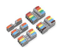XIAOCLI 2/5/10pcs Docking Mini Quick Wire Connector Universal Compact Electrical Wiring Connectors Push-in Butt Conductor Terminal Block(DF2604D-4,10pcs)