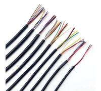 XIAOCLI 2M Sheathed Wire Cable 28 26 24 22 20 18 16 AWG Signal Cable 2 3 4 5 6 7 8 10 Cores Soft Electronic Audio Control Wire UL2464(Black 30AWG,2M_8CORES)
