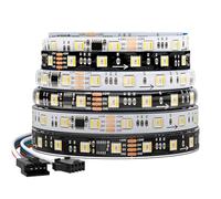 XIAOCLI WS2805 Pixels LED Strip Light RGBCCT 5 in 1 Addressable LED Lights Dual Signal RGB WW CW 3000K-6500K 12V 24V 60LED 1IC to 3/6LED(DC12V W PC,3-m 60 IP30)