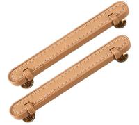 XIAODANHUA 2 Pcs Cabinet Handles Hardware Furniture Knobs Leather Drawer Pulls Zinc Alloy Kitchen Pull Handles for Wardrobe Bathroom Bedroom (Hole Distance 128mm)