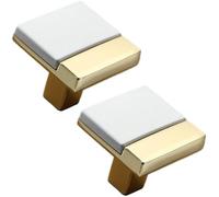 XIAODANHUA Kitchen Handles 2 Pcs Zinc Alloy Bathroom Cabinet Knobs Decorative Wardrobe Door Pull Handles Two-Color Solid Furniture Pulls (Single Hole)