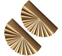 XIAODANHUA Semi Circle Pull Handles Decorative Drawer Handles Zinc Alloy Bathroom Cabinet Knobs Furniture Hardware Pulls for Bedside Table Bookcase Kitchen (Gold)