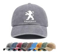 xiaodiao Vintage Washed Cotton Baseball Cap compatible with Peugeot 2008 2023-2025 - Adjustable Sun Hat with Wide Brim, Lightweight & Washable, Unisex Comfort Fit Men/Women,Grey