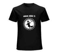 XIAOEMO Men's Amon DÜÜL II T-Shirt DUUL Band Psychedelic KRAUTROCK CAN Reaper Phallus Dei A487 Black XXL