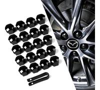 XIAOFEIDAFA 20pcs Wheel Nut Covers for Mazda 3 2015-2024 2025, Lug Nut Caps Glossy Black Bolt Protectors Rust Proof Auto Wheel Trim Accessories,Black