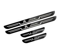 XIAOFEIDAFA 4 pcs Stainless Steel Car Door Sill Protector for Citroen SpaceTourer M 2016-2025,Anti-Slip Kick Plates Scuff Guard Threshold Car Body Styling Decoration Accessory,B/Black Titanium Mirror