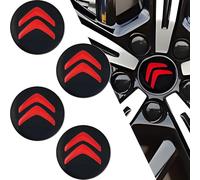 XIAOFEIDAFA 4 Pcs Wheel Centre Sticker Badge for Citroen C1 C2 C3 C4 C5 C6 C8 C4L DS3 DS4 DS5 DS6, Cap Sticker Wheel Trims sticker ABS Material Car Hub Centre Cover Decorative Sticker,Red